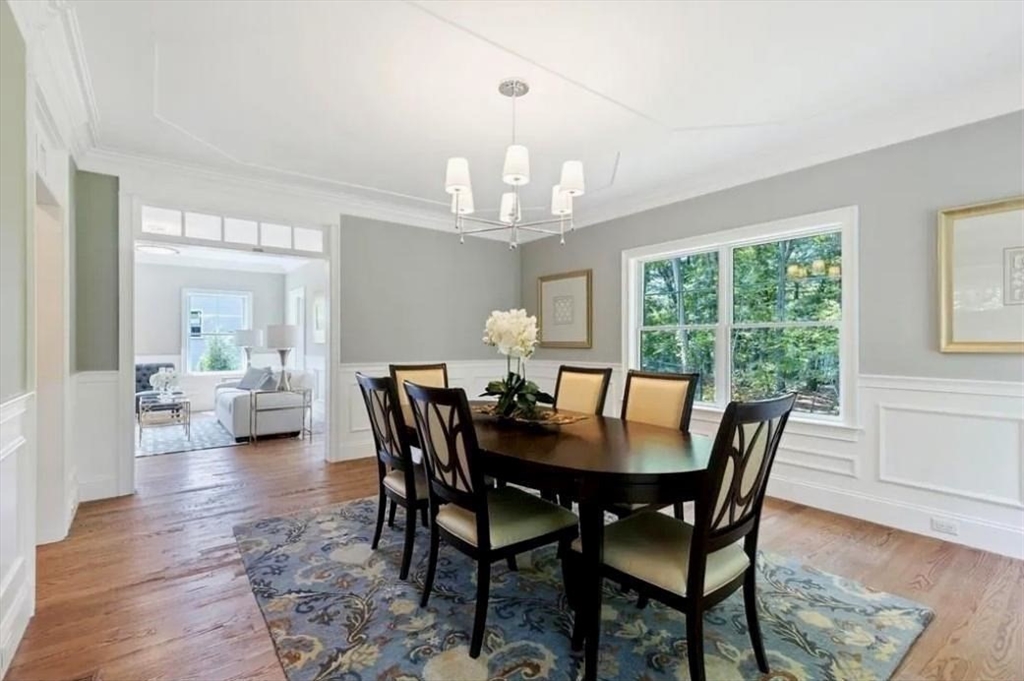 56 Blossomcrest Road Lexington, MA 02421 - Photo 11 of 19 a view of a dining room with furniture window and wooden floor