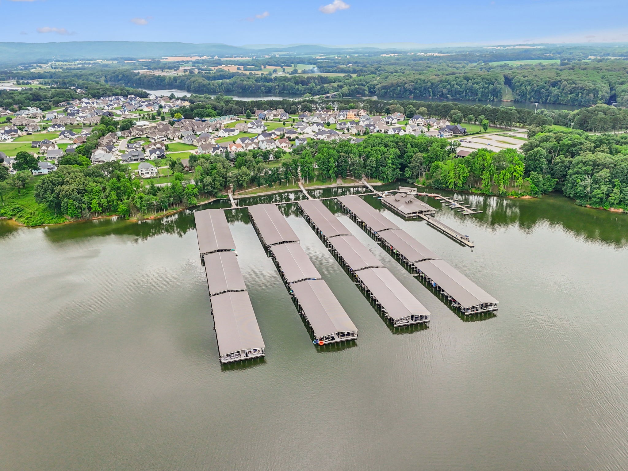 146 Island Way Winchester, TN 37398 - Photo 45 of 49 an aerial view of a house with a yard and lake view