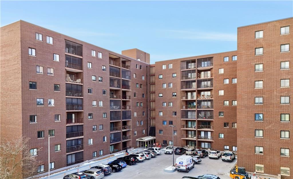 a view of a city with tall buildings