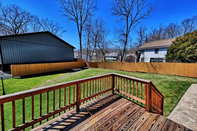 a view of wooden deck
