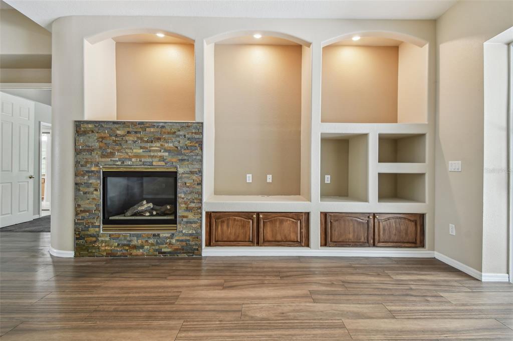19331 Wind Dancer Street Lutz, FL 33558 - Photo 37 of 92 a view of a livingroom with a fireplace and wooden floor