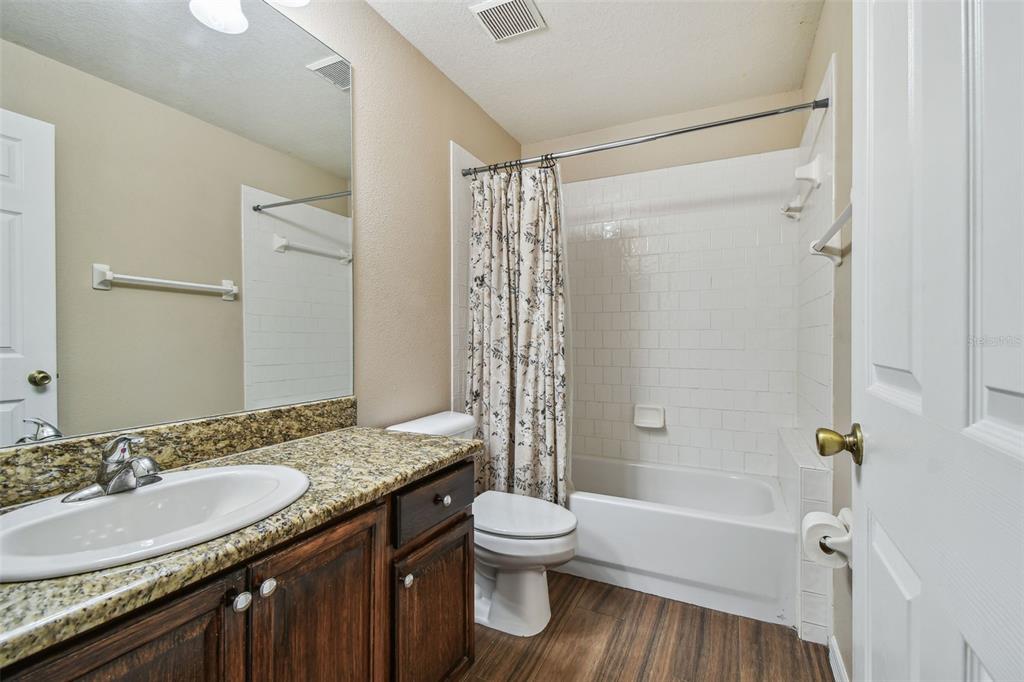19331 Wind Dancer Street Lutz, FL 33558 - Photo 54 of 92 a bathroom with a granite countertop sink toilet and shower
