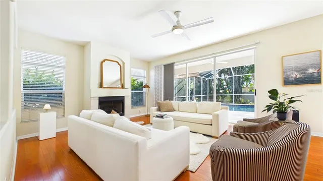 a outdoor space with lots of furniture