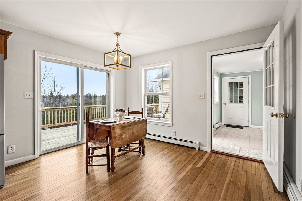 454 Little Pond Road Sandwich, NH 03227 - Photo 9 of 38 a dining room with wooden floor and windows