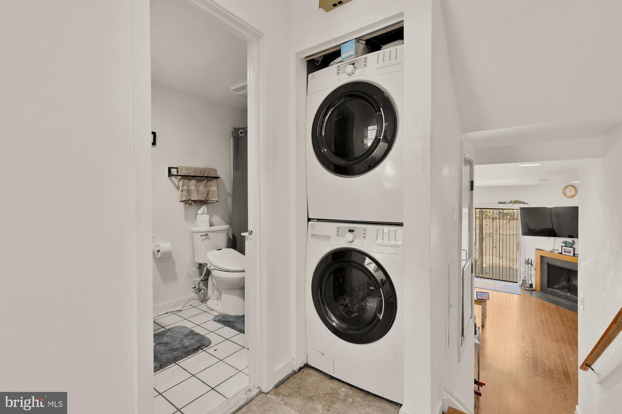 406 15th Street Southeast Washington, DC 20003 - Photo 36 of 39 a view of a hallway with washer and dryer