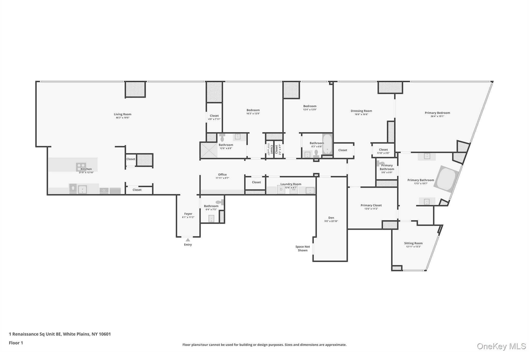 1 Renaissance Square, Unit PH40C White Plains, NY 10601 - Photo 19 of 23 a picture of floor plan