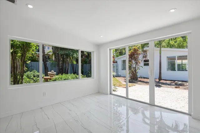 a view of a porch with backyard