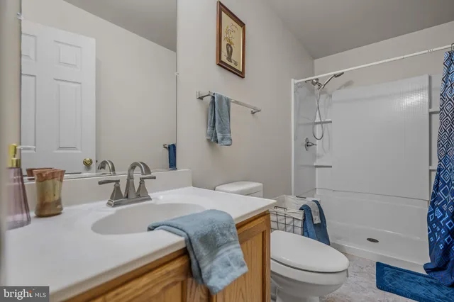 a bathroom with a sink toilet vanity and shower