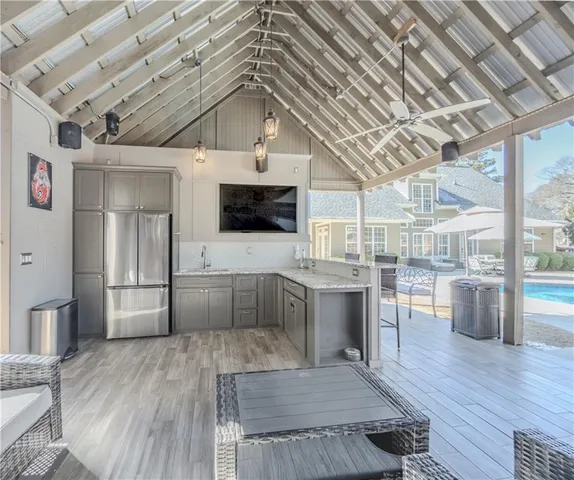 a view of livingroom with furniture and wooden floor