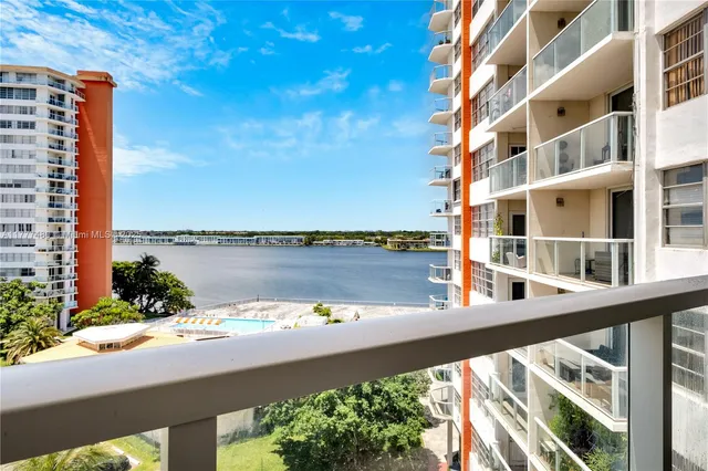 a view of lake from a balcony