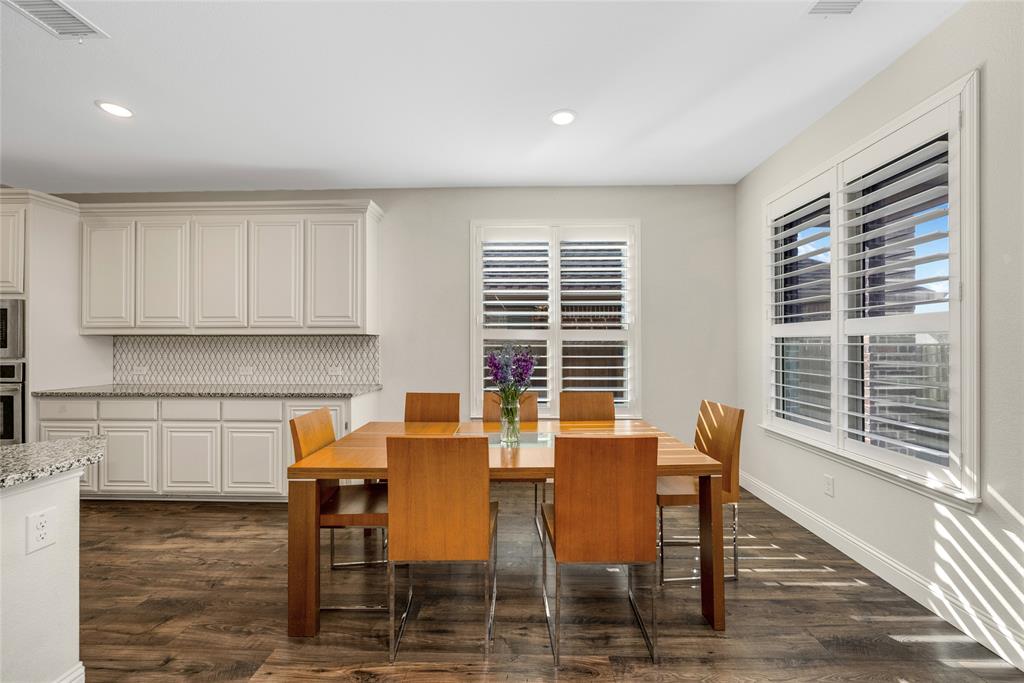 2203 Vista Ridge Road Melissa, TX 75454 - Photo 10 of 40 Dining space featuring dark wood-type flooring and recessed lighting