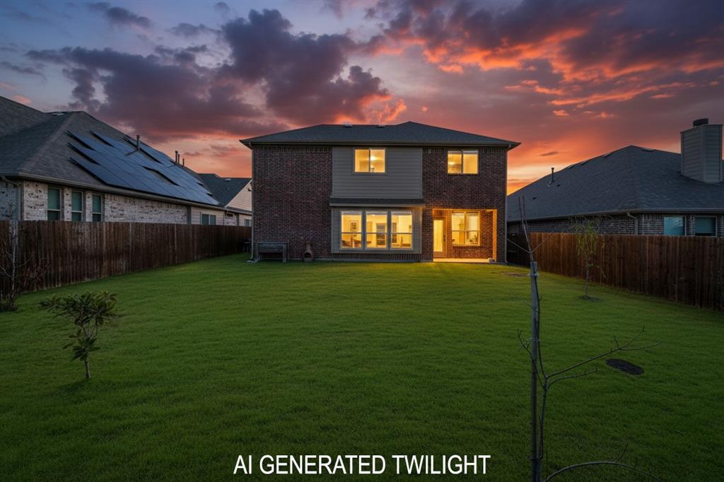 2203 Vista Ridge Road Melissa, TX 75454 - Photo 39 of 40 Rear view of property featuring a fenced backyard, brick siding, and a patio area