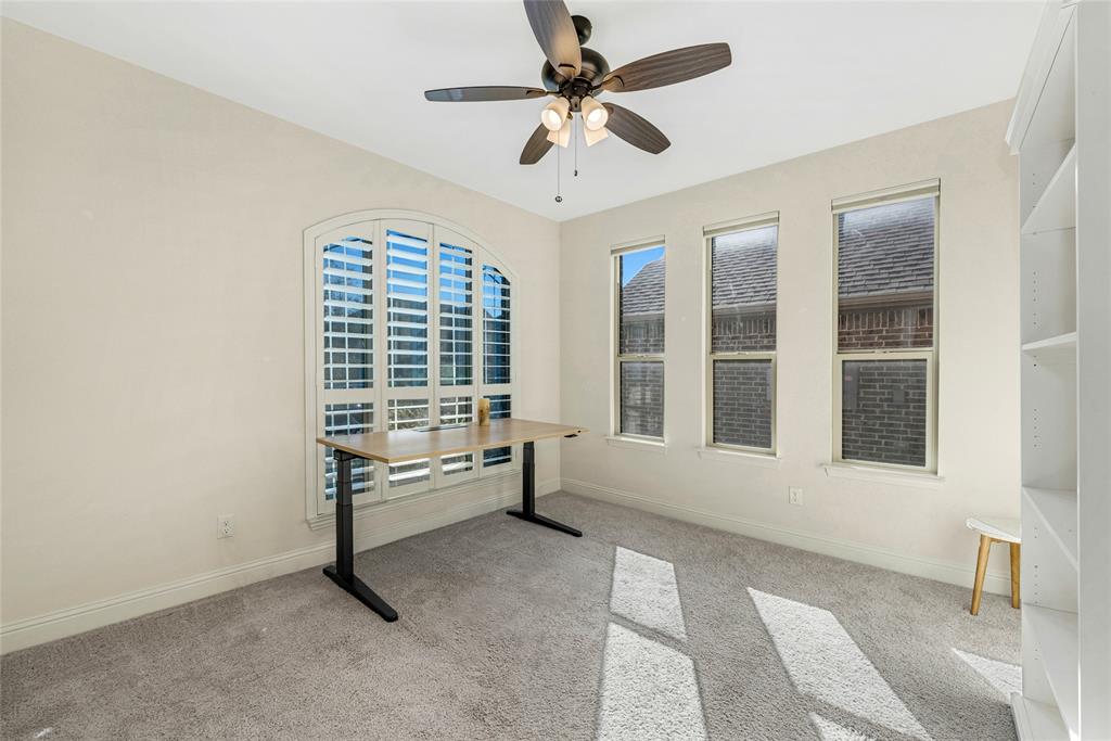 2203 Vista Ridge Road Melissa, TX 75454 - Photo 5 of 40 Spare room with light carpet and a ceiling fan