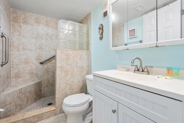 a bathroom with a shower
