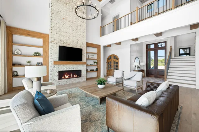 a living room with furniture and a couch