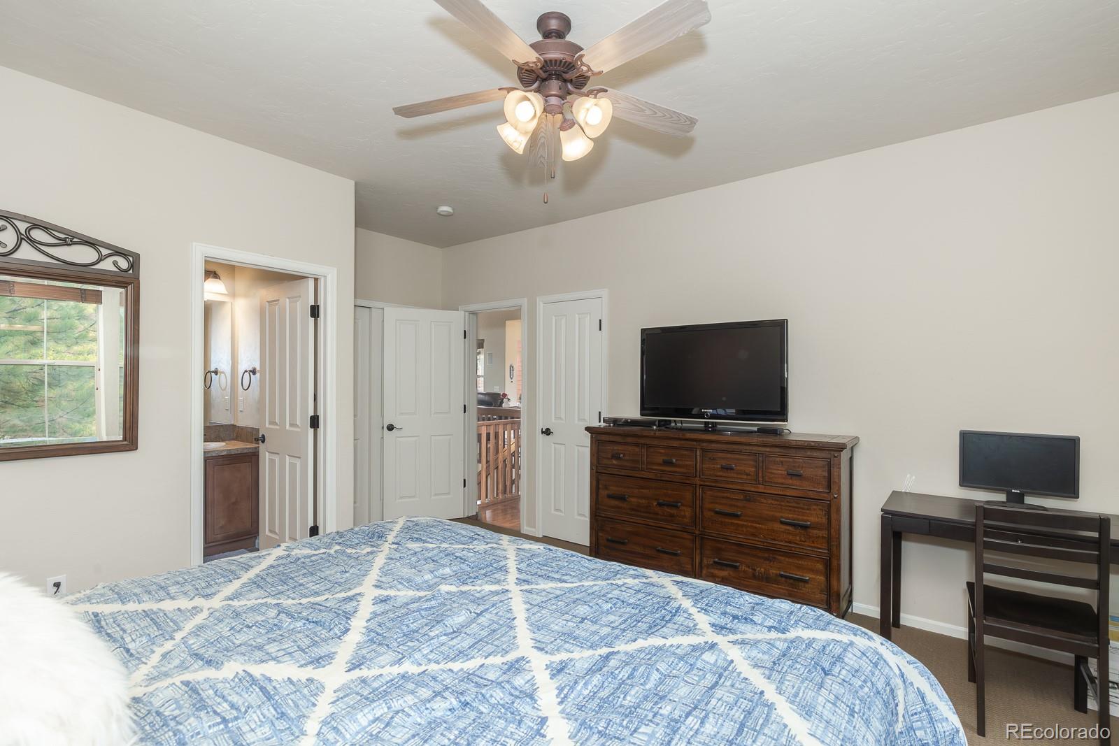 103 Timber Court Granby, CO 80446 - Photo 23 of 50 a bedroom with a bed and a flat screen tv