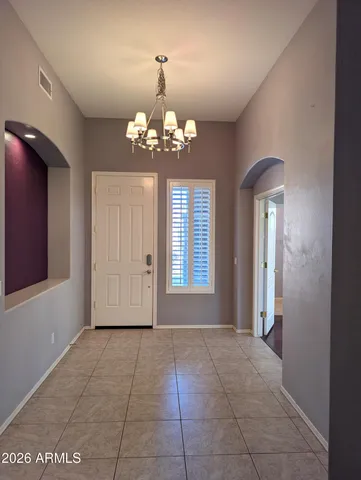 a view of livingroom with chandelier