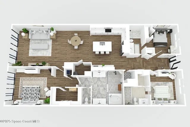 a view of a city and ocean view