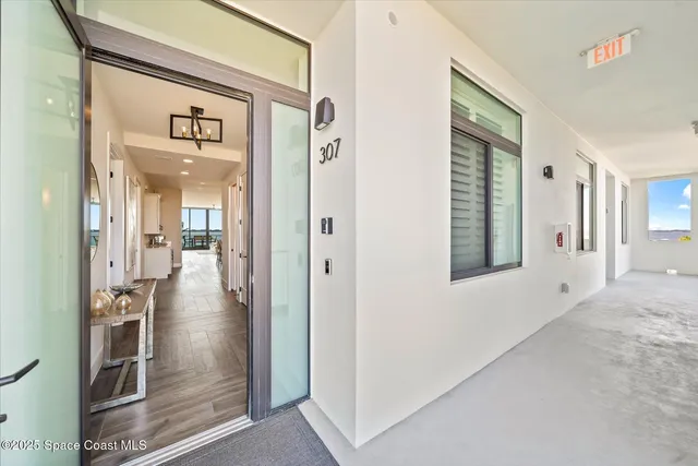a view of a swimming pool with an ocean view