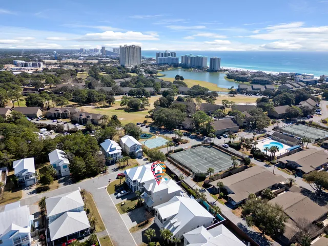 an aerial view of a city with lots of residential buildings