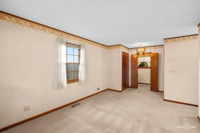 an empty room with closet