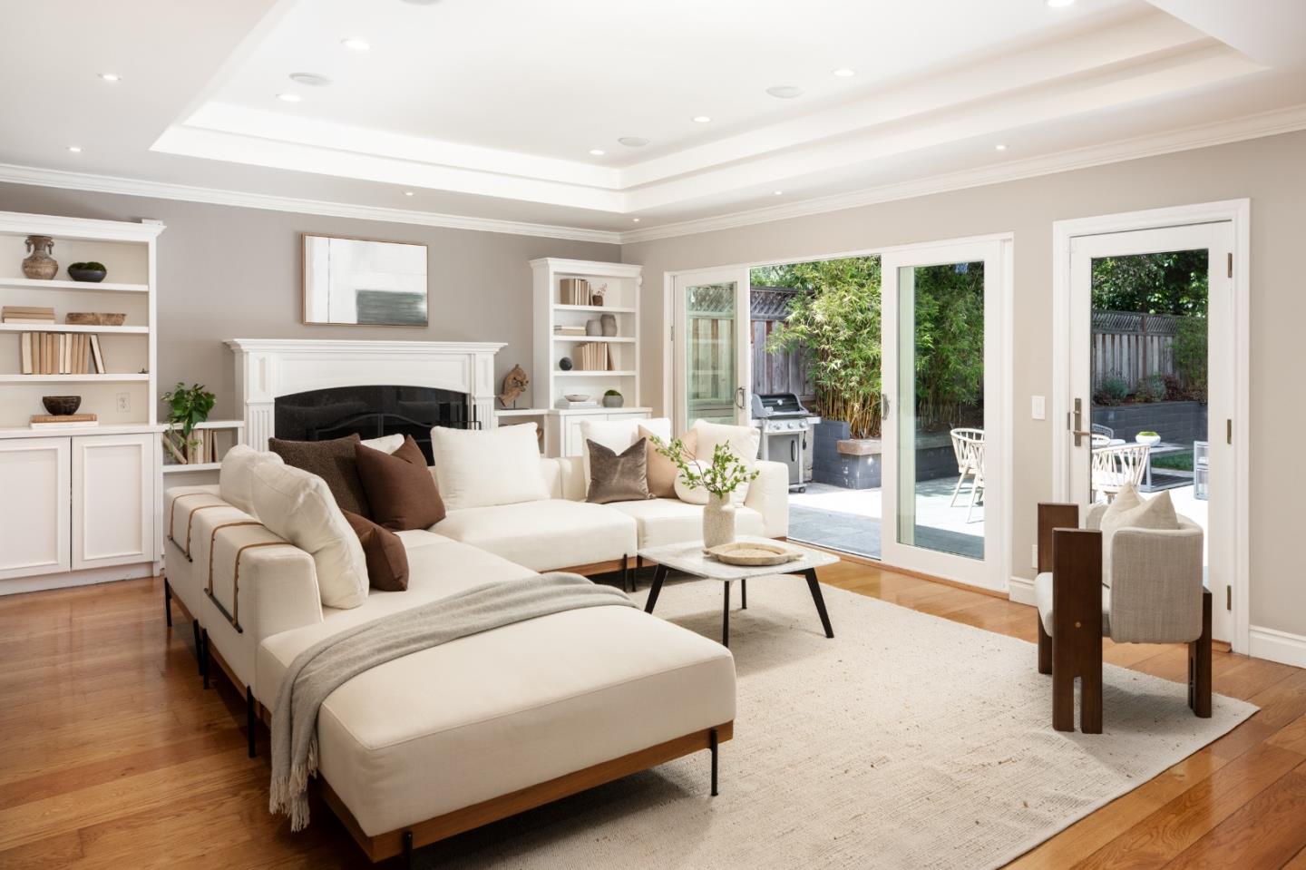 2018 Sharon Road Menlo Park, CA 94025 - Photo 3 of 6 a living room with furniture and a fireplace