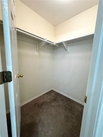 an empty room with a door