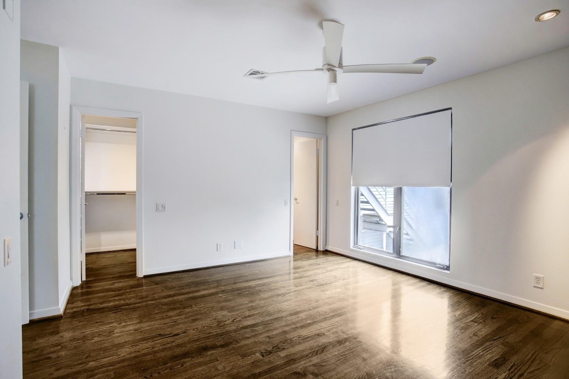 1417 Harold Street, Unit B Houston, TX 77006 - Photo 17 of 28 Another angle of the spacious primary bedroom with built-in speakers.