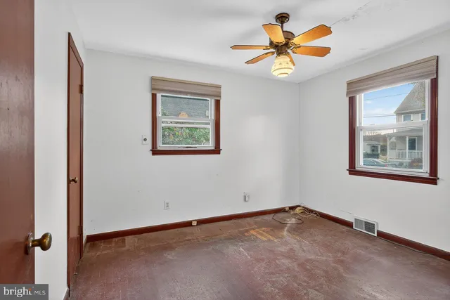 an empty room with a window