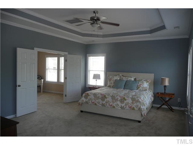 2755 Hidden Waters Circle Raleigh, NC 27614 - Photo 10 of 19 Lovely master bedroom is spacious with beautiful trey ceiling, large walk in closet and a fabulous area for sitting and relaxing at the end of a busy day.