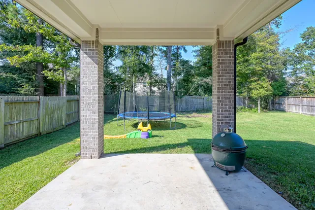 an outdoor space with chairs