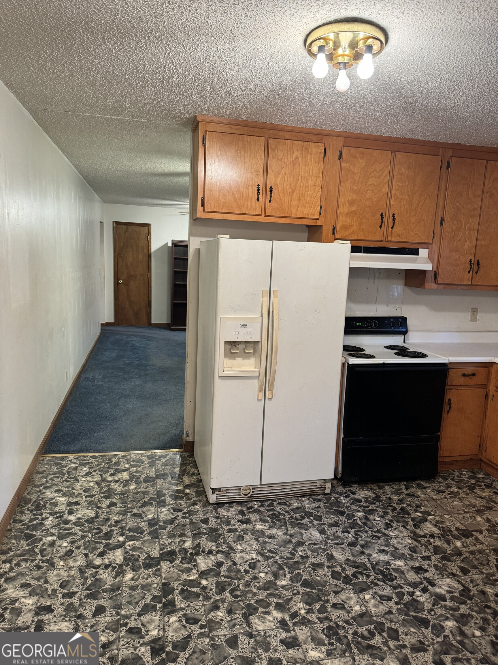 1936 Cedar Grove Road Soperton, GA 30457 - Photo 11 of 43 a kitchen with a refrigerator and cabinets