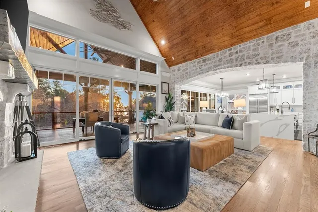 a view of living room and dining room