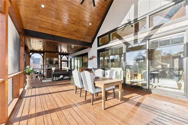 a view of a lake with a city