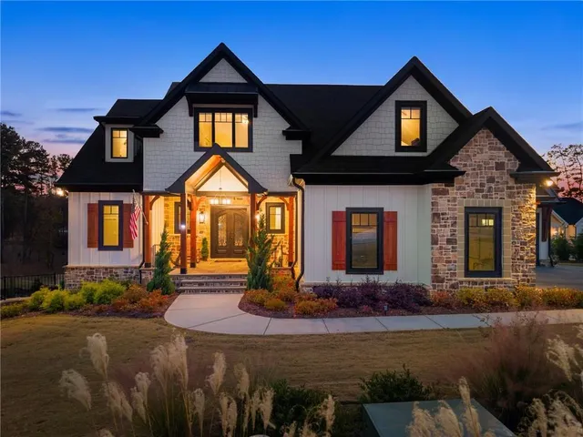 front view of a house with a porch