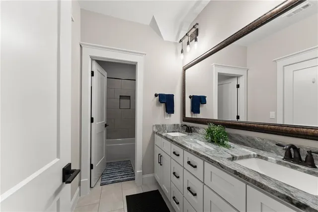 a view of a swimming pool with an outdoor space and seating area