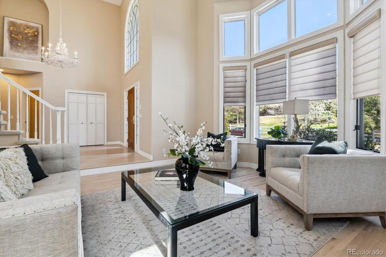 72 Falcon Hills Drive Highlands Ranch, CO 80126 - Photo 9 of 49 a living room with furniture and a large window
