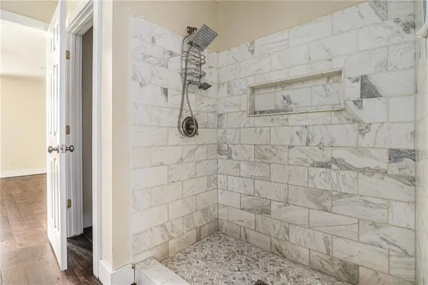 a bathroom with a shower