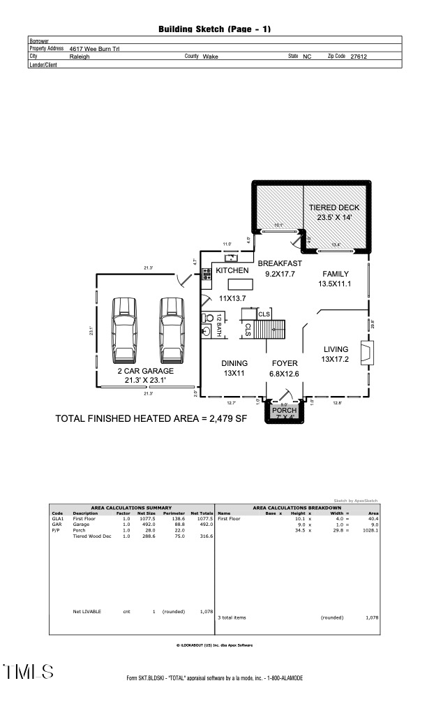 4617 Wee Burn Trail Raleigh, NC 27612 - Photo 69 of 70 a picture of a floor plan