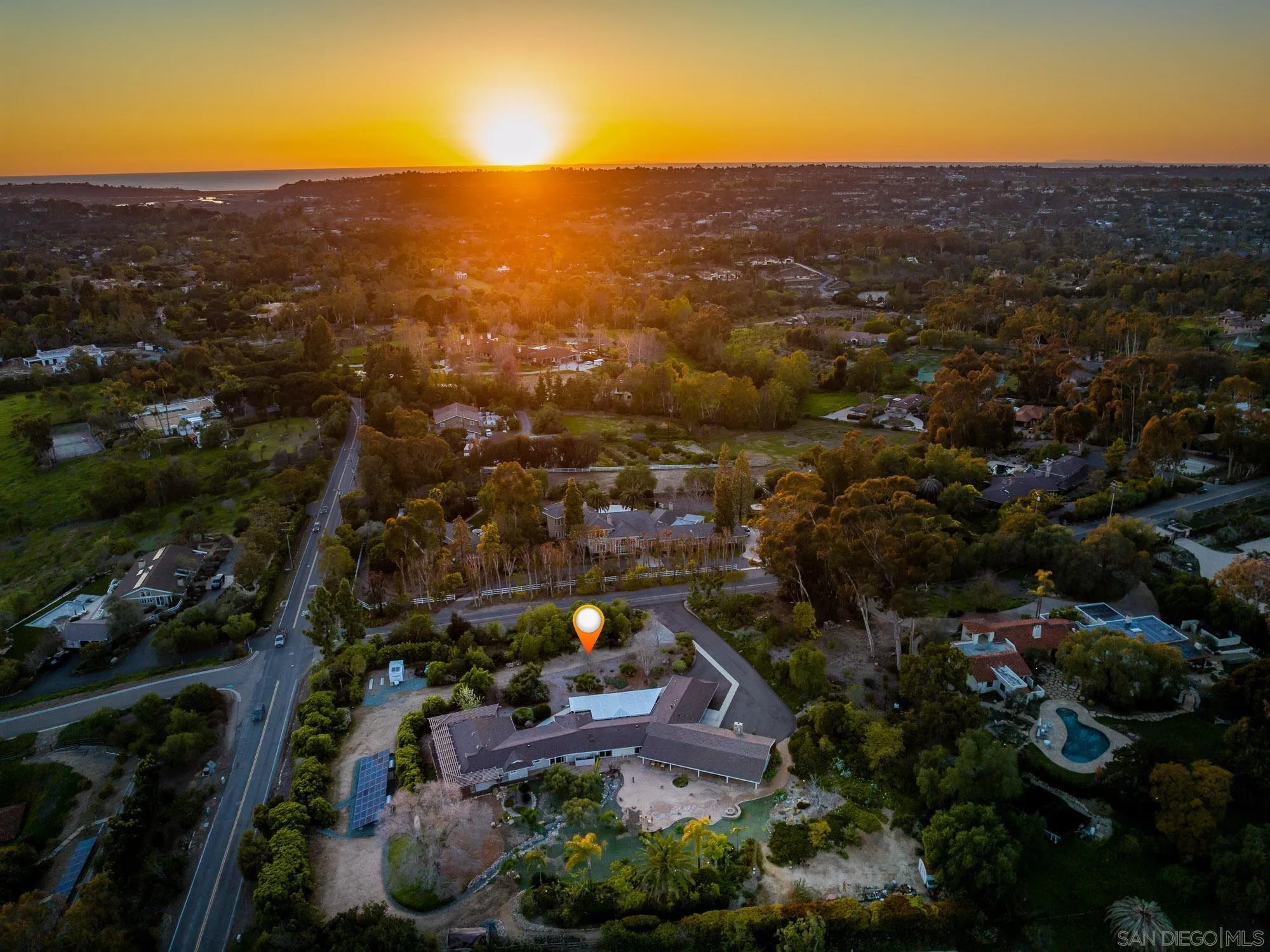 5632 La Crescenta Road Rancho Santa Fe, CA 92067 - Photo 24 of 24 an aerial view of residential houses with outdoor space and trees