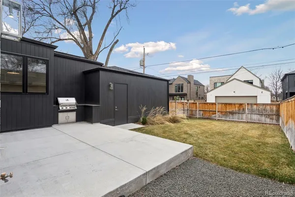 a view of backyard of house