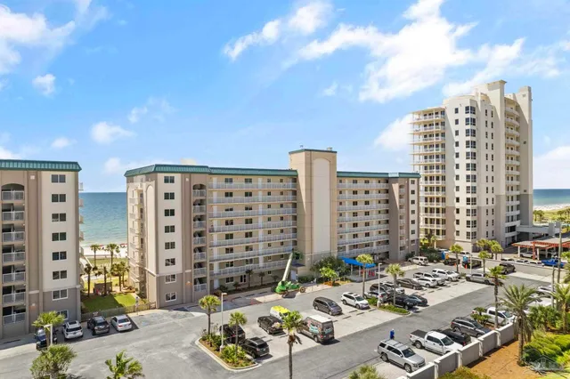 a view of a city with tall buildings