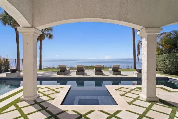 a picture of a outdoor space with seating