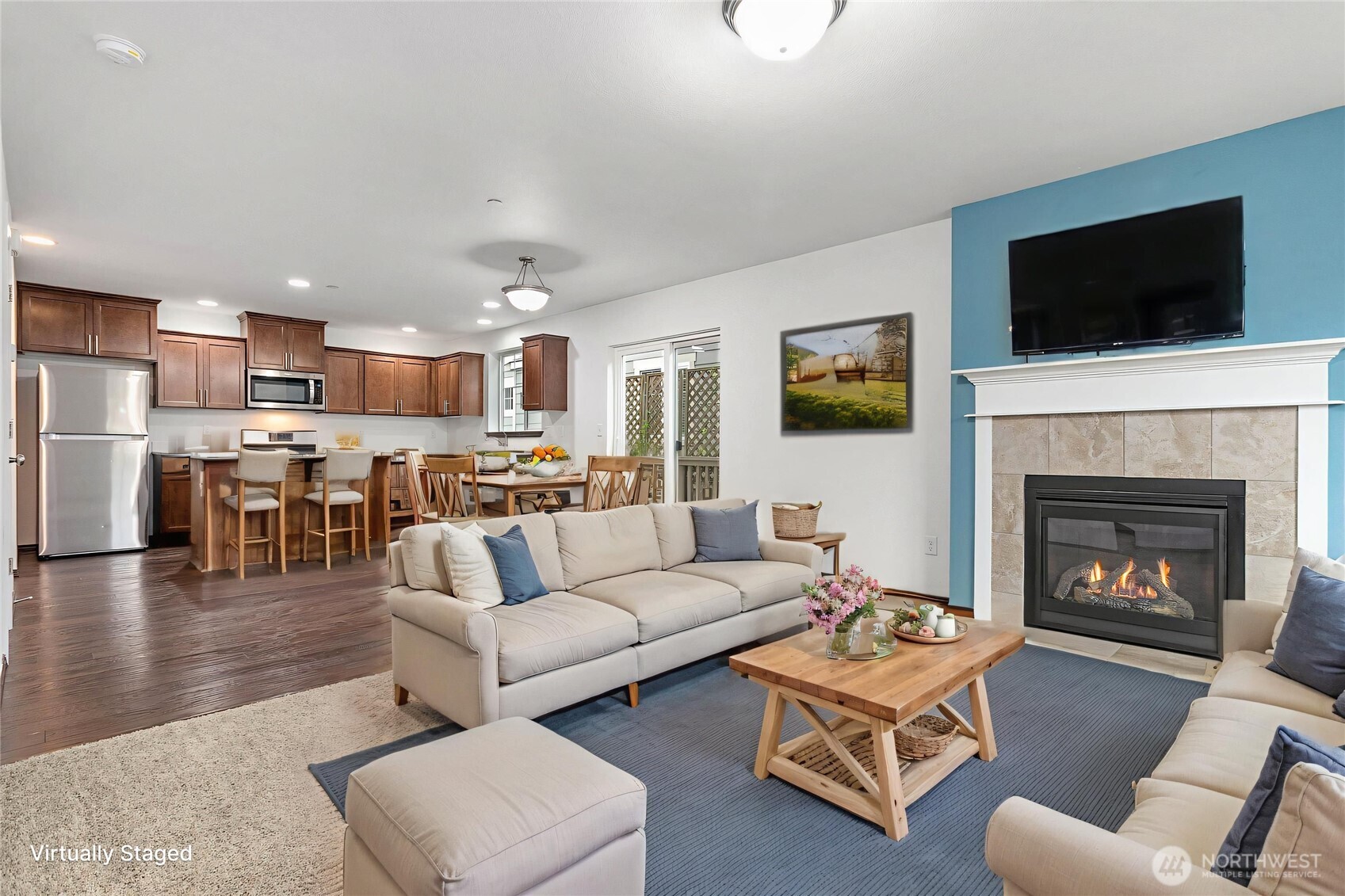 4305 Sumac Lane Bellingham, WA 98226 - Photo 6 of 38 a living room with furniture fireplace and flat screen tv