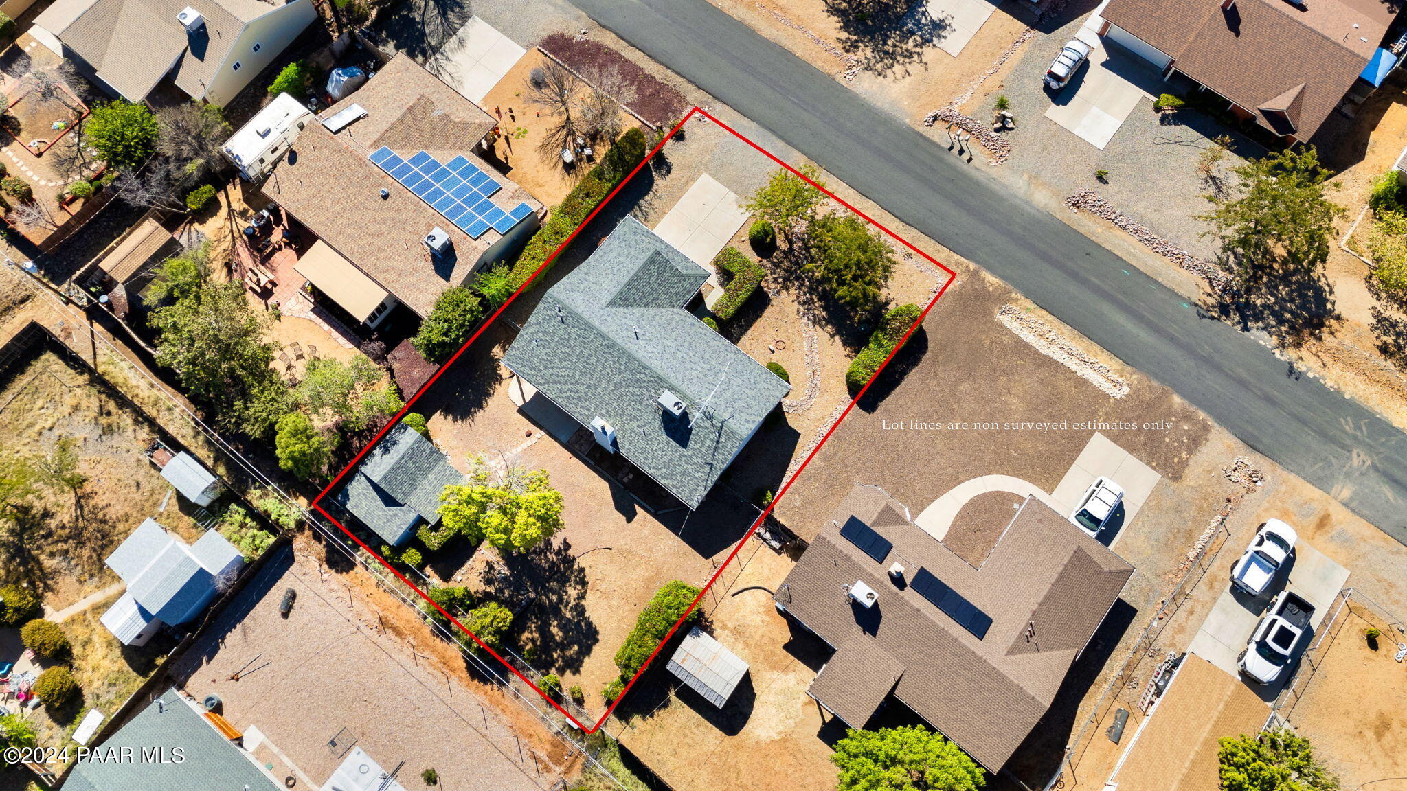 8128 East Gale Road Prescott Valley, AZ 86314 - Photo 38 of 38 an aerial view of a house with a yard and pool