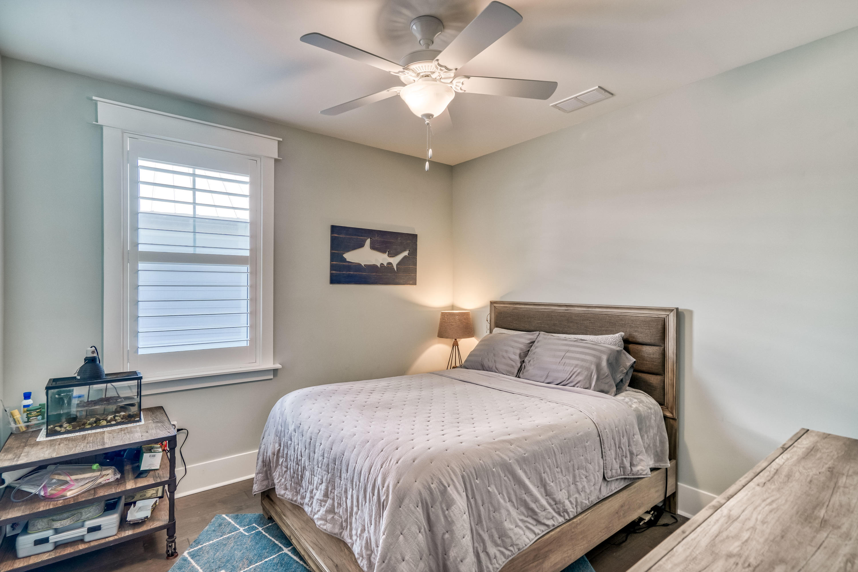 117 Prairie Pass Santa Rosa Beach, FL 32459 - Photo 16 of 26 a bedroom with a bed a computer on a desk and chair