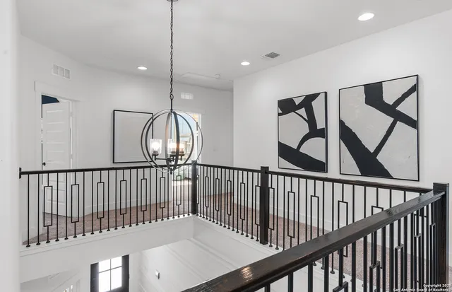 a view of hallway with stairs