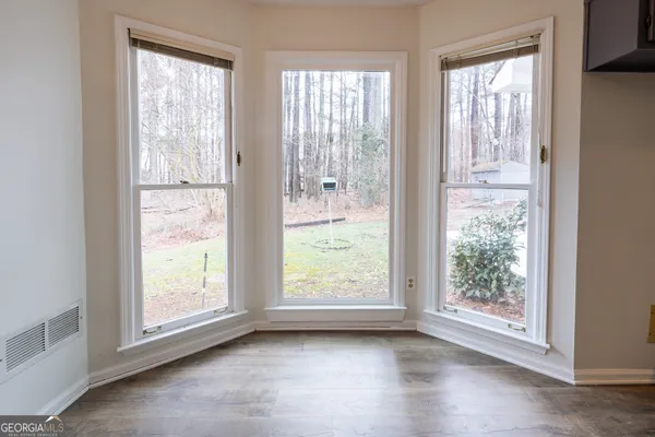 a view of a porch with a bench