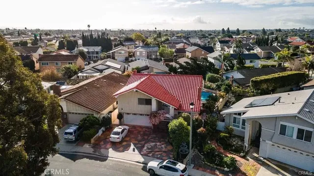 an aerial view of multiple house
