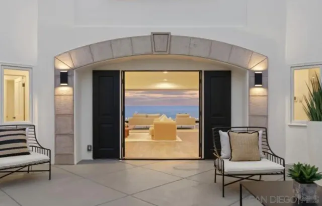 a view of a terrace with sky view